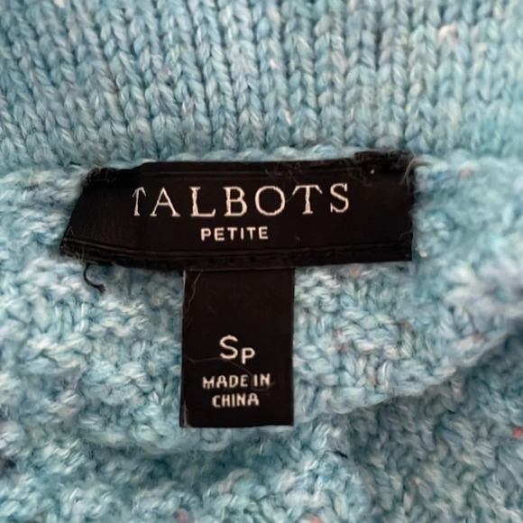 Talbots Turtle Neck Cotton Speckled Sweater size Small Petite knit - Picture 4 of 5